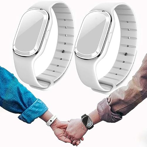 Moskito Pro Bracelet,Mosquito Repellent Bracelet,Mosquito Repellent Watch,Ultrasonic Mosquito Repellent Bracelet Watch,USB Rechargeable Anti Mosquito Repellent (2 pcs-White)