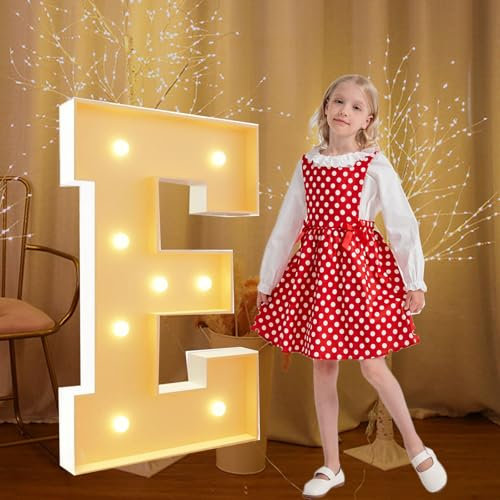 120 cm Festzelt-Leuchtbuchstaben E, weiß, groß, vorgeschnittene Schaumstoffplatte, Mosaik-Buchstaben für Geburtstage, Hochzeiten, Baby-Jubiläen, Party-Dekoration