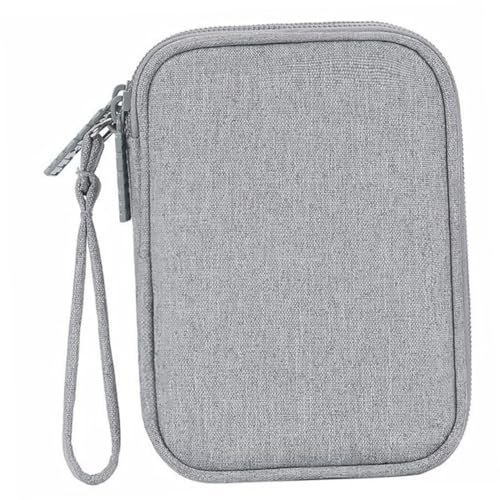 TINEASUR Travel Data Cable Organizer Earphone Storage Bag Charger Organizers Earphone Holder Compact and Lightweight Pouch Grey