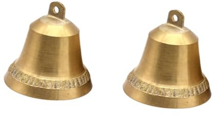 Levemolo 2stücke Retro Kupferglocken Anhänger Vintage DIY Dekoration Für Zuhause Und Büro Als Windspiel Oder Türglocke Leicht Und Vielseitig Einsetzbar
