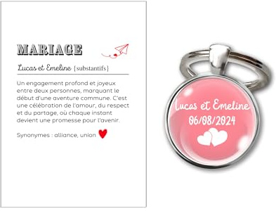 Porte clé -Carte définion Papa - Cadeau pour Papa - Porte clé personnalisé personnalisable prénom texte Idée Cadeau Fête des Pères, Anniversaire ou Noël, Accessoire Homme
