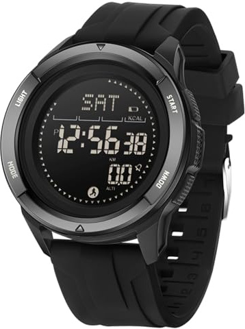 BIEWO Herren Militär Sportuhr Digital 5ATM Wasserdicht Fitness Uhr mit Kompass Metronom Kalorien Stoppuhr Schrittzähler Laufuhr