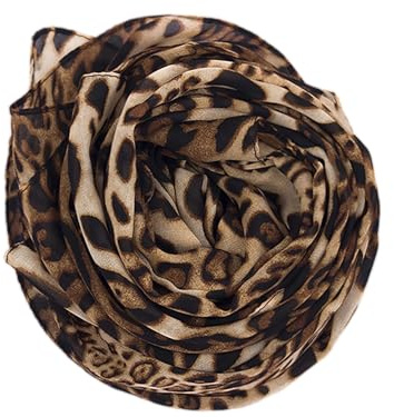 CXQRR Women Leopard Print Silk Feel Neck Scarf Bandana Shawl Rave Scarves | Cheetah Print Silk Feel Neck Scarf Bandana Shawl Chiffon Satin Lightweight Soft Scarves for Women 28X62