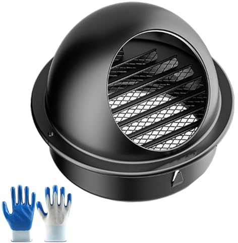 Ventilazione esterna rotonda in acciaio inossidabile 304 – Scarico da 120 mm con griglia in rete metallica per una maggiore protezione della ventilazione e gocciolamento dell'acqua