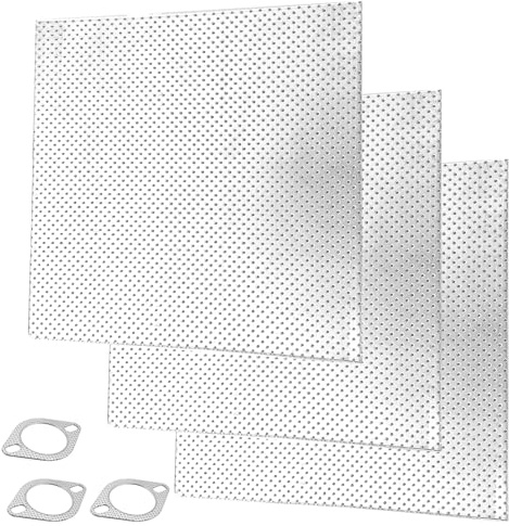 Dichtungspapier Auspuff Dicke 1,6mm, 30X20CM Dichtungsbogen Dichtungsmaterial, Auspuffdichtung Krümmerdichtung, Silber Metallplatte Universal Hitzebeständig, Krümmer zum Ausschneiden für Auto
