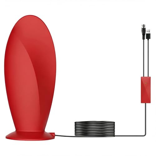 Antenna TV per interni, 2025 Smart TV ariels per interni con ripetitore di segnale 560+ miglia di distanza, antenna Freeview per smart TV 4K 1080P HD, cavo antenna da 5,5 m