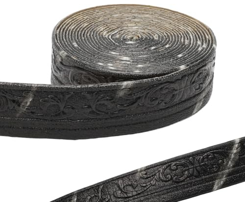 RANJIMA Bordüre Selbstklebend, 10M Wasserdicht Bordüre 3D Zierleisten Selbstklebend Wasserdicht Spitzenmuster Tapetenbordüre für Flur Decke Ecke Linie Wandkante Heimdekoration, Schwarz und Weiß