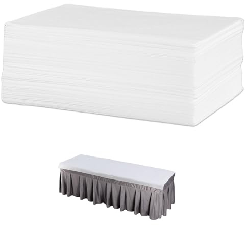 GBKDQQ 100 Stück Einweg Massageliegen Auflage, Abdeckung für Massagebetten Einweg-Bettlaken Vliesstoff-Schutzbettdecken für Schönheitssalon, Spa, Hotels, Massage, 180 x 80 cm