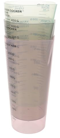 SMASOLO Misurini per Detersivo Liquido Trasparenti 3 Pezzi, Bicchieri Graduati in Plastica Infrangibile da 100 Ml per Dosaggio Preciso di Ammorbidente e Detersivo per Bucato, per