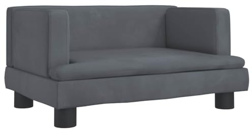 GeenYuu Hundsäng mörkgrå sammet med minnesskum 60 x 40 x 30 cm, tvättbar och lättskött, kompakt för små hundar, modern hundsoffa för vardagsrum, resor och utomhus avkoppling