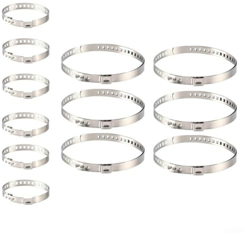 12 Piece Stainless Steel Clamp Kit, Adjustable From 20mm To 120mm For Drive Shaft Joints, Non-magnetic Construction, Fit For Front And Rear Axles, Silver