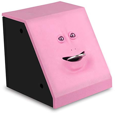 Youngine Neuheit Gesicht Münze Lebensmittel Spar Bank Kinder sparen Geld Sammlung Piggy Bank (Pink)