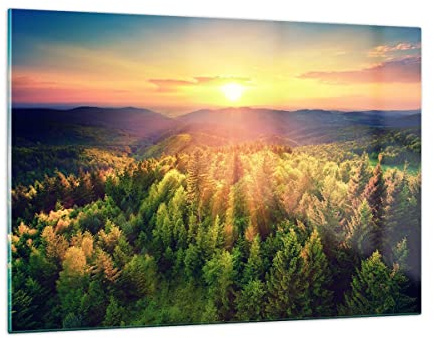 Bilder auf Glas 120x80cm Wandbild Glasdruck Botanik Landschaften - 3697 | Gebirge Natur Groß XXL Modern Dekoration Wohnzimmer Schlafzimmer Küche Wanddeko Kunstdruck Art Wall Decor ARTTOR
