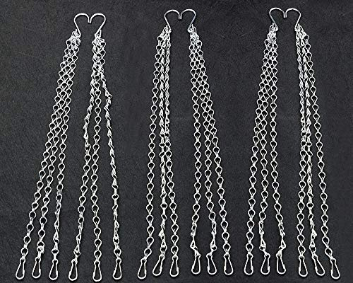 Set 6 Garden Hanging Basket Spare Metal Chains Easy Fit Replacement Hanger