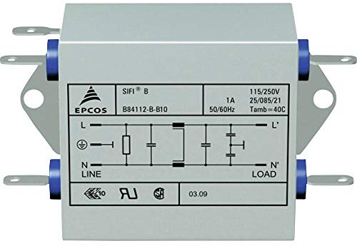 TDK Filtre antiparasite B84112B0000B060 250 V/AC 6 A 3.3 mH (L x l x H) 105 x 84 x 38.1 mm 1 pc(s)