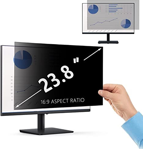 PaceBid 23.8 Inch Privacy Screen Filter for 16:9 Aspect Ratio Laptop/Computer Monitor Anti-scratch Anti-Glare Protector Anti-Spy Protector Film Filter Privacy Widescreen Display (23.8, 16:9)
