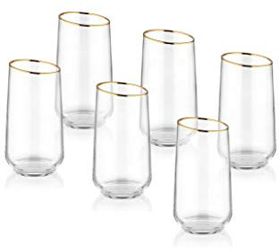 Gina Series Slanted Highball Glasses, Set of 6 (Capacity:445 ml)