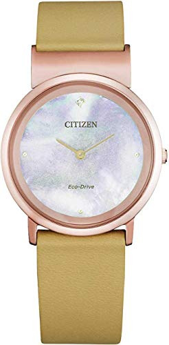 Citizen Damen Analog Eco-Drive Armbanduhr mit Leather Band