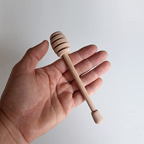 100watt - Confezione 12 Prendi Miele Grandi in Legno di faggio Misura 15 cm. Cucchiaio spalma Miele per barattoli, spargimiele per vasetti e preparare bomboniere e Regali. Bastoncini. Made in Italy