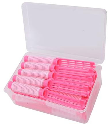 Sonew 20 Stück Haar Dauerwelle Stäbe, Lockenwickler Selbsthaftend Flauschige Dauerwelle Lockenwickler, Lockenwickler Friseur Werkzeug Kit für Salon Barber Home(Rosa)