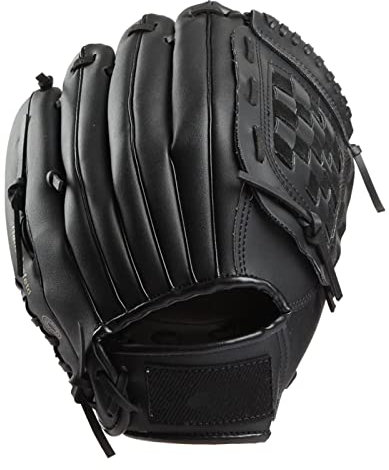 GBB Baseballhandschuh 31,4 cm, weicher stoßdämpfender Schwamm und stabiler dicker PU-Lederkrug, Softball-Handschuhe, professioneller Baseballhandschuh für Erwachsene, linke Hand, schwarz, ohne Ball