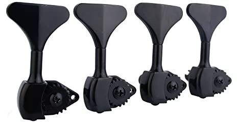 Guyker Bass-Mechanik (4 für rechts) – 1:20 Verhältnis Open Gear Tuners Tuning Key Pegs Ersatz für E-Jazz Gitarre Bass oder Präzisionsinstrumente – Schwarz