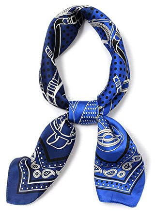 XKUN Seidentuch Retro Design Square Kleine Schal Männer Hemd Verzierter Silk Neckwear Frauen Elegante Büro Bandana-Navy Blue,70 X 70 cm (27.5 X 27.5 Inches)