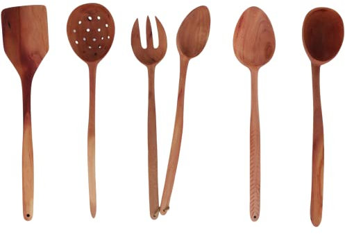 E-Craftr Kitchen Wooden Spoons Set | Sandal Wooden Utensils set | Natural Sandal Wood | Premium Quality Workmanship | Best Housewarming Gift | Best Camping Equipment | Heality Utensils set