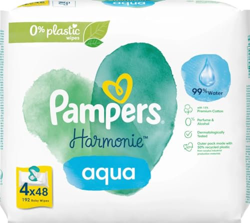 Pampers Harmonie Aqua Baby Feuchttücher, 192 Stück