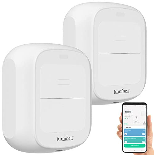 Luminea Home Control Funktaster: 2er-Set Smarte WLAN-Fernbedienung mit 2 Tasten, Licht & Szenen steuern (Smart Lichtschalter, Smarthome Taster, Steckdose Schalter)