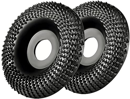 Gooandi Träslipskiva för vinkelslip 125 mm rivskiva träsnidsskiva, motorsågsskiva, volframkarbid, träslipskivor för formning (svart 2 stycken)
