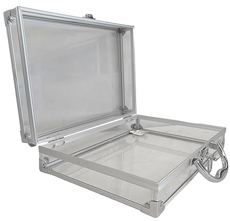 TOOYFUL Mallette de Transport Transparente en Alliage d'aluminium, Accessoire de Grande capacité avec loquet, boîte Portable, boîte de Rangement de Toilette