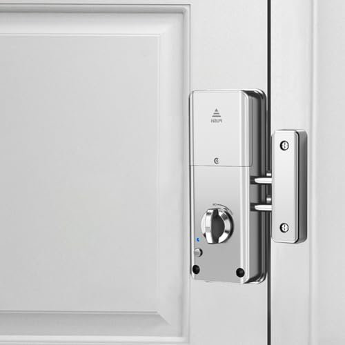 DAZZLEEX Kit de cerradura de puerta inteligente electrónico Tuya Invisible Door Lock, Control de aplicación, Desbloqueo de tarjeta Cerradura de puerta antirrobo interior (plata)