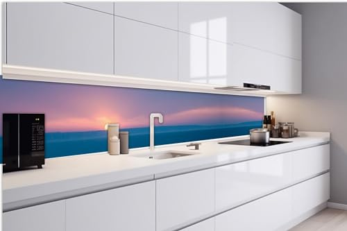 Self-Adhesive Film for Kitchen Splashback, Dramatic Sunrise, 420 x 60 cm, Adhesive Film, Decorative Film, Splash Guard for Kitchen, Made in EU