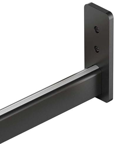 Kleiderstange Schrank Kleiderstange für Den Kleiderschrank, Schwarz, Kleiderständer zur Wand- Oder Deckenmontage, Kleiderstange von 16-59 Zoll, Leicht zu Kürzen, Halterungen und Zubehör Inklusive(80cm