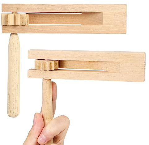 JOINPAYA 2Pcs Wooden Ratchet Noise Makers: Wooden Ratchet Sound Maker Wood Rattle Ratchet Matraca for Sports Events Party