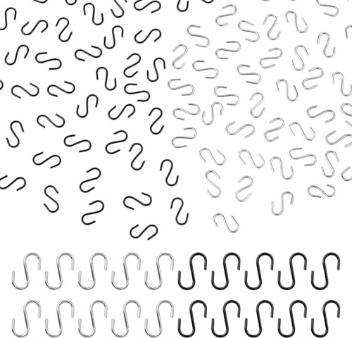 100pcs Petits Crochets en S, Métal Mini Crochet Mini Crochet en Forme de S Petits Crochets d'Ornement en S pour l'Artisanat de Bricolage Bijoux Suspension de Porte-Clés