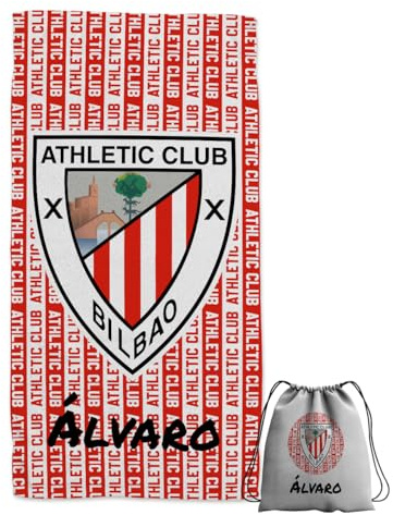 ZPUBLI+ Toalla Playa de Fútbol Personalizada (Athletic Bilbao, 50X30)