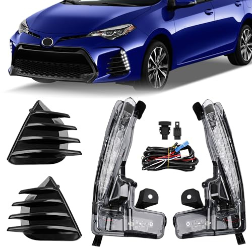 Misakomo Fog Lights - LED Front Fog Lamps Assembly Compatible with Toyota Corolla SE XSE 2017 2018 2019 - LED Fog Lamp Kit Replacement for 8144002030, 8143002030, TO2562103, and TO2563103