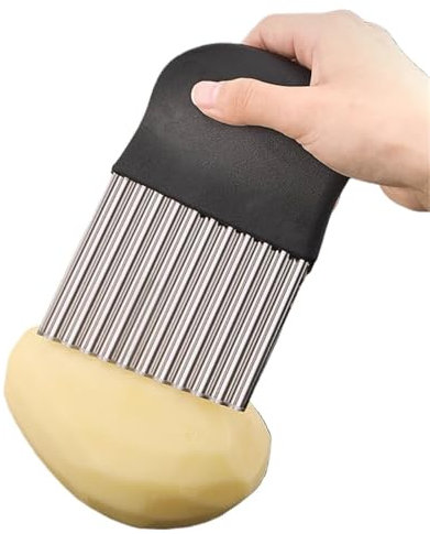 NJNNN Couteau à découper, Mini Coupe-Frites, Acier Inoxydable, Hachoir ondulé, trancheuse à Frites, for légumes, Pommes de Terre, Chips de Carottes et Fruits, 14 cm