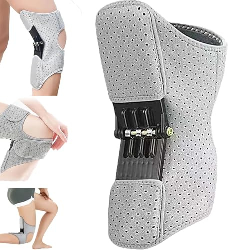 Knie -Hilfsmittel, Knieschutz Booster, Knie -unbekümmerte und Knie -Booster -Klammer -Stütze Frühlingsstabilisator, Knieschlepper für Schmerzen, Kniepolster für den Sport (1Pcs,Gray)