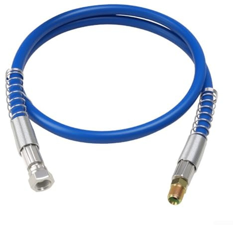 Tubo flessibile per macchina per grasso ad alta pressione 48 con design flessibile e resistente a molla elicoidale per una manovra fluida e prestazioni ad alta pressione 10.000 PSI