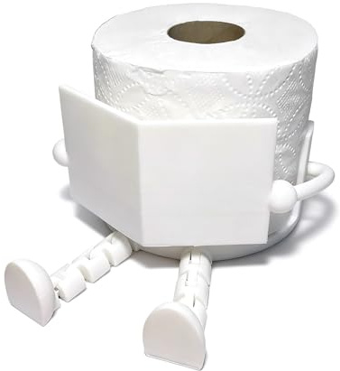 DBAILY Toilettenpapierhalter, Kreativ Geformter Cartoon-Klopapierhalter, Witzige Aufbewahrung for Seidenpapierrollen, Badezimmer Deko(Weiß)
