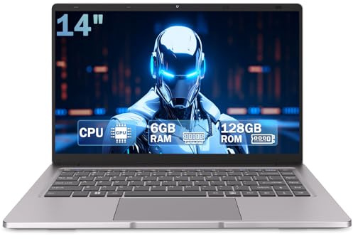 PINSTONE Ordenador Portátil de 14 Pulgadas Celeron N4000, Computadora Portátiles 6 GB RAM 128 GB SSD, PC Portátiles con 2,4 G/5 G WiFi, Bluetooth, Estudiantil Laptop Larga Vida útil de la Batería.