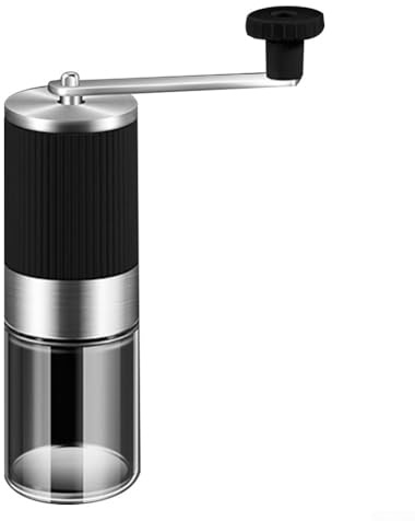 Moulin à café manuel en acier inoxydable avec fraise conique réglable pour expresso, presse, pour verser, café goutte à goutte – Moulin à main portable pour H (noir)