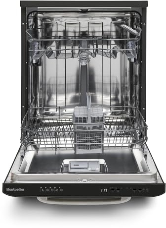 Montpellier Retro Freestanding Dishwasher - D-Rated, Black