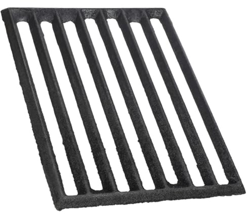Ciieeo Parrilla de Hierro para Leña Rectangular 25,5x17 Cm, Rejilla Metálica Resistente y Gruesa 0,9 Cm para Barbacoa al Aire Libre, Rejilla para Chimenea y Brasero Exterior