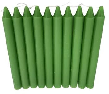 Pack of 10 Colourful Non DRIP Dinner Candles for Less Price - AVILABLE in Purple, Green,Blue,Pink, Orange,White and RED (Green)