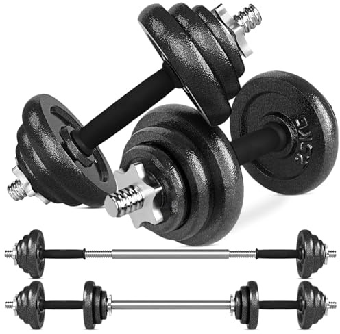 Lions 20kg Adjustable Dumbbells Set - Cast Iron Dumbbells Weight Barbell Set For Men Women, Home Gym Workout Fitness Weight Lifting Dumbell Pair Hand Weights
