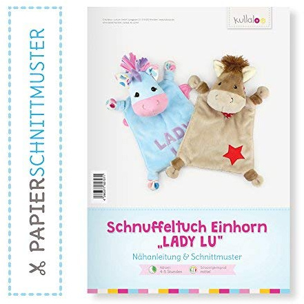 Einhorn Schnuffeltuch nähen: Papierschnittmuster Einhorn/Pferd “LADY LU”